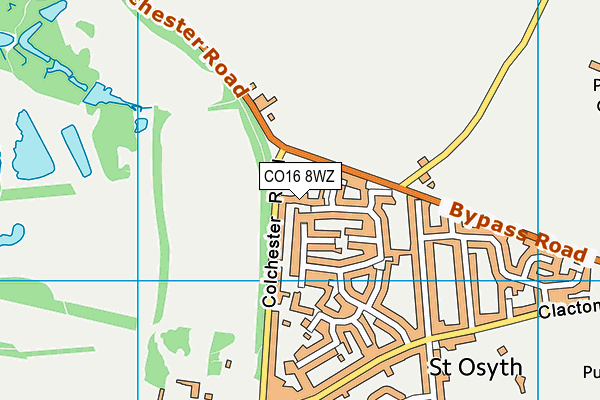 CO16 8WZ map - OS VectorMap District (Ordnance Survey) CO16 8WZ map - OS VectorMap District (Ordnance Survey)