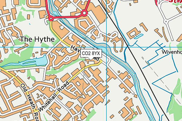 CO2 8YX map - OS VectorMap District (Ordnance Survey) CO2 8YX map - OS VectorMap District (Ordnance Survey)