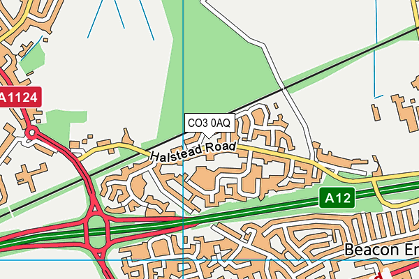 CO3 0AQ map - OS VectorMap District (Ordnance Survey)