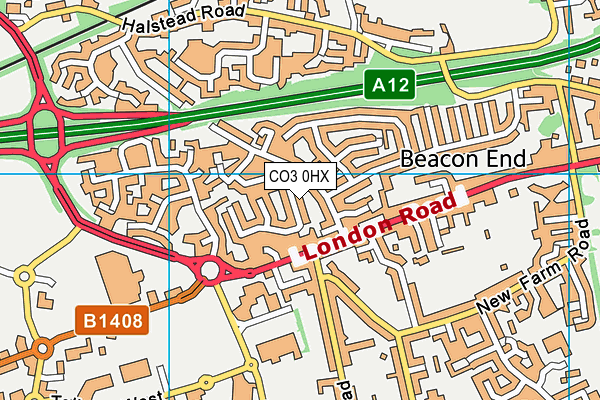 CO3 0HX map - OS VectorMap District (Ordnance Survey) CO3 0HX map - OS VectorMap District (Ordnance Survey)
