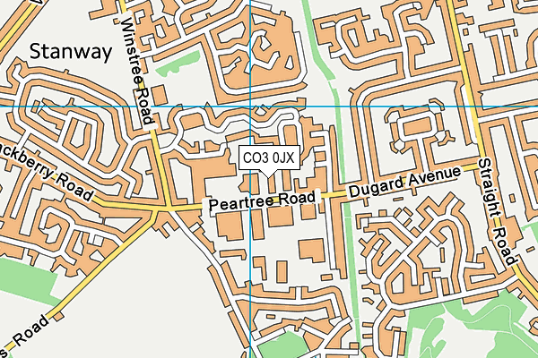 CO3 0JX map - OS VectorMap District (Ordnance Survey) CO3 0JX map - OS VectorMap District (Ordnance Survey)
