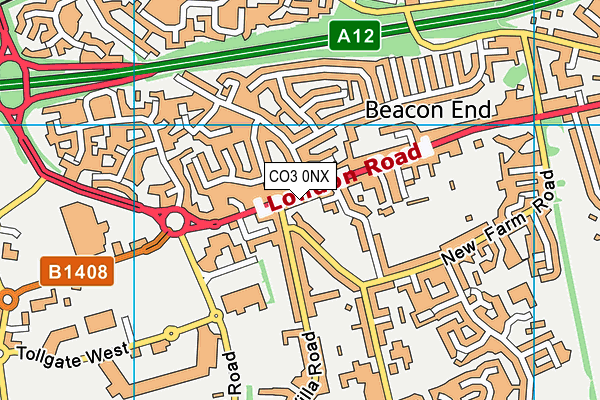 CO3 0NX map - OS VectorMap District (Ordnance Survey) CO3 0NX map - OS VectorMap District (Ordnance Survey)