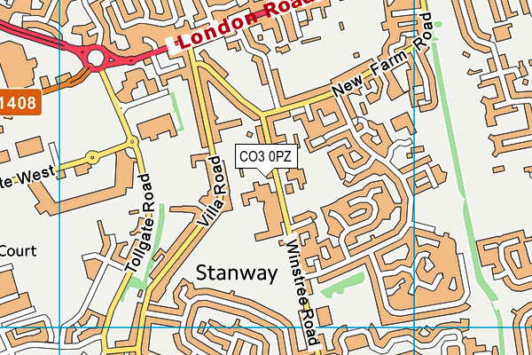 CO3 0PZ map - OS VectorMap District (Ordnance Survey)