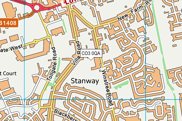 CO3 0QA map - OS VectorMap District (Ordnance Survey) CO3 0QA map - OS VectorMap District (Ordnance Survey)