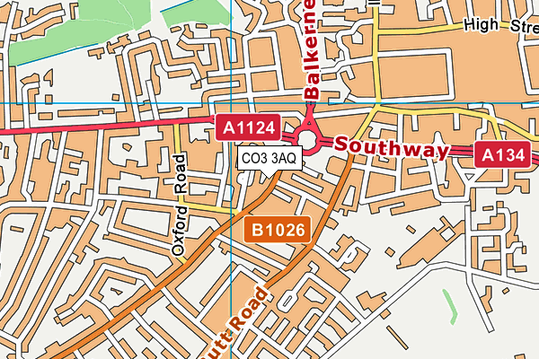CO3 3AQ map - OS VectorMap District (Ordnance Survey) CO3 3AQ map - OS VectorMap District (Ordnance Survey)