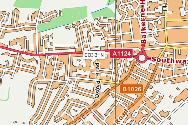 CO3 3HN map - OS VectorMap District (Ordnance Survey)