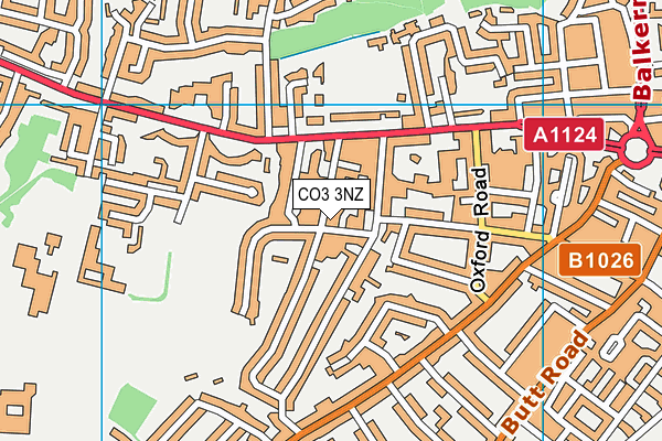 CO3 3NZ map - OS VectorMap District (Ordnance Survey)