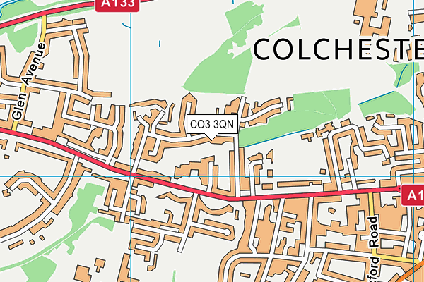 CO3 3QN map - OS VectorMap District (Ordnance Survey) CO3 3QN map - OS VectorMap District (Ordnance Survey)