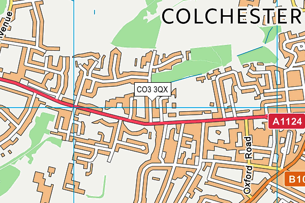 CO3 3QX map - OS VectorMap District (Ordnance Survey)