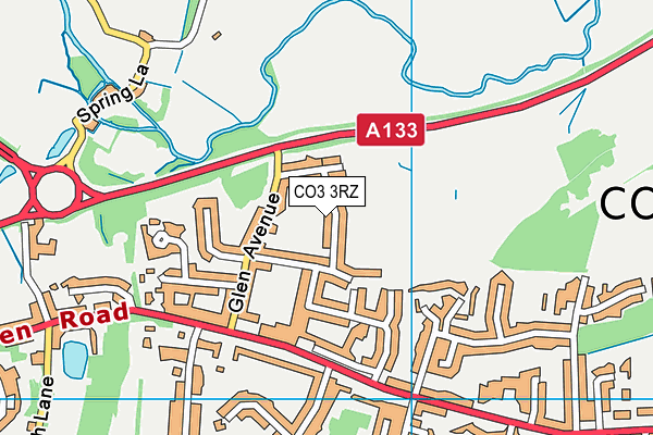 CO3 3RZ map - OS VectorMap District (Ordnance Survey) CO3 3RZ map - OS VectorMap District (Ordnance Survey)