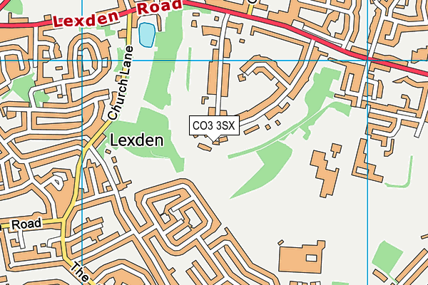 CO3 3SX map - OS VectorMap District (Ordnance Survey) CO3 3SX map - OS VectorMap District (Ordnance Survey)