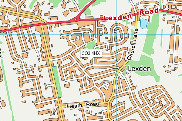 CO3 4HX map - OS VectorMap District (Ordnance Survey)