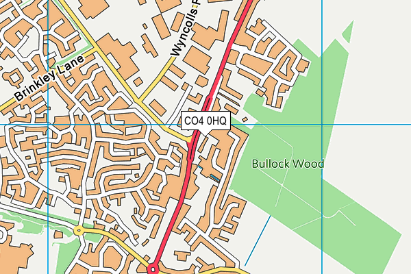 CO4 0HQ map - OS VectorMap District (Ordnance Survey)