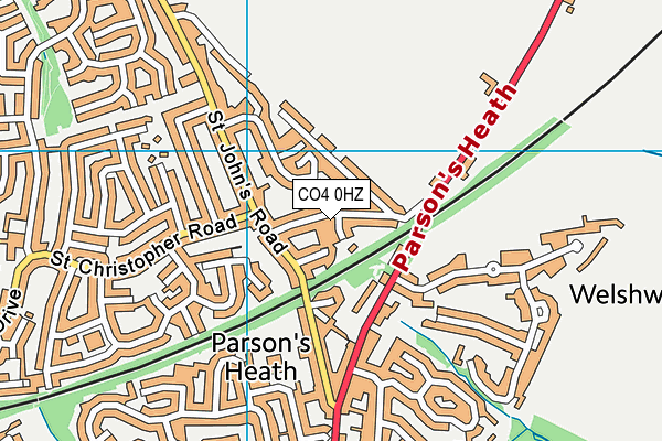 CO4 0HZ map - OS VectorMap District (Ordnance Survey)