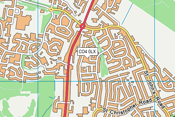 CO4 0LX map - OS VectorMap District (Ordnance Survey) CO4 0LX map - OS VectorMap District (Ordnance Survey)