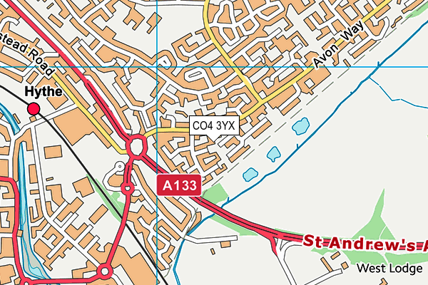 CO4 3YX map - OS VectorMap District (Ordnance Survey) CO4 3YX map - OS VectorMap District (Ordnance Survey)