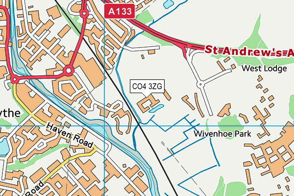 CO4 3ZG map - OS VectorMap District (Ordnance Survey)