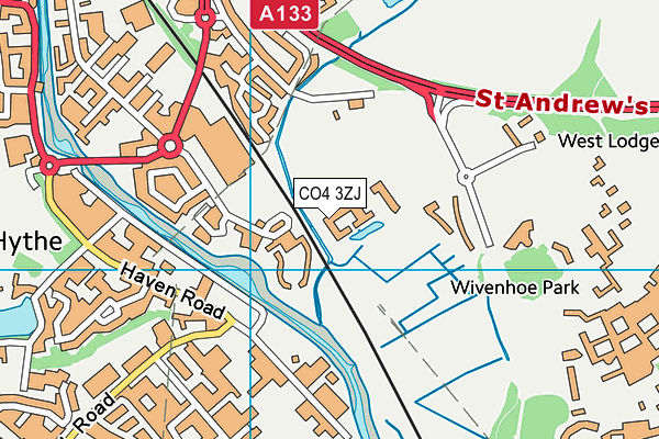 CO4 3ZJ map - OS VectorMap District (Ordnance Survey)