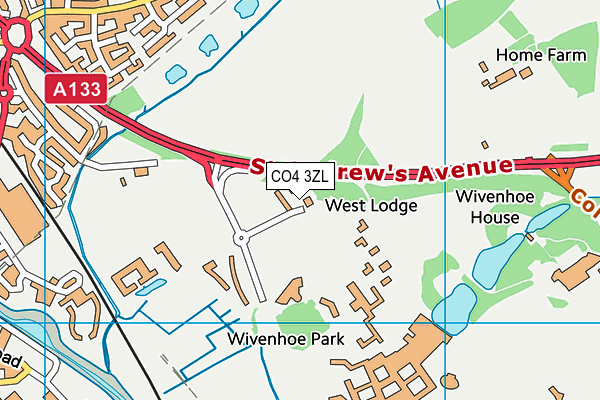 CO4 3ZL map - OS VectorMap District (Ordnance Survey)