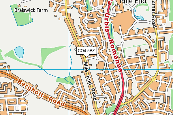 CO4 5BZ map - OS VectorMap District (Ordnance Survey)