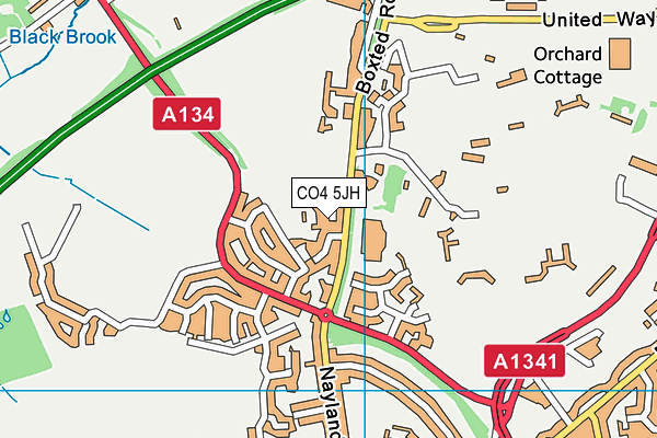 CO4 5JH map - OS VectorMap District (Ordnance Survey) CO4 5JH map - OS VectorMap District (Ordnance Survey)