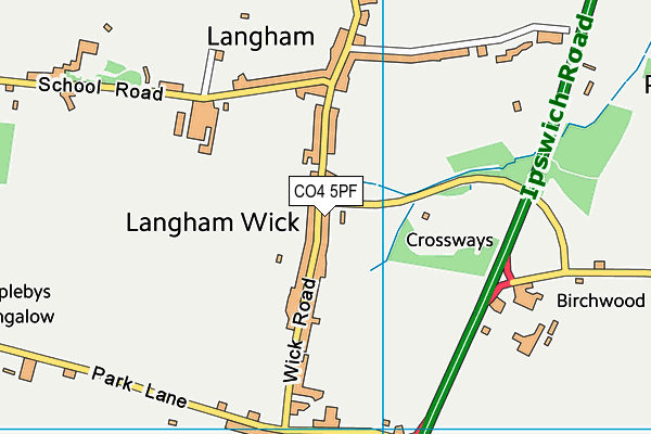 CO4 5PF map - OS VectorMap District (Ordnance Survey)