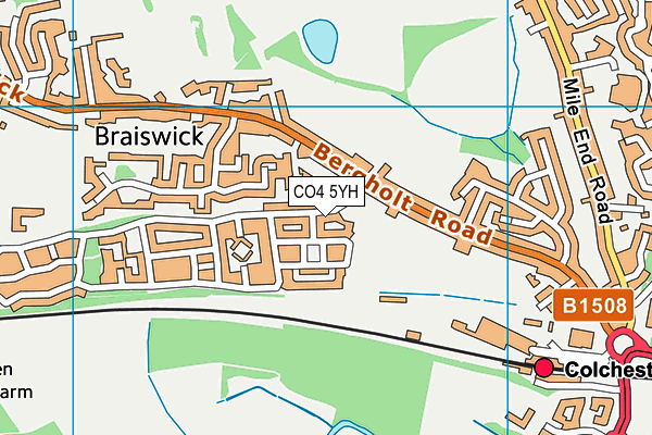 CO4 5YH map - OS VectorMap District (Ordnance Survey) CO4 5YH map - OS VectorMap District (Ordnance Survey)