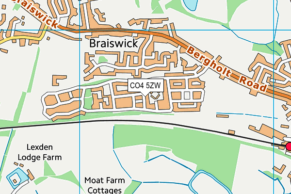 CO4 5ZW map - OS VectorMap District (Ordnance Survey)