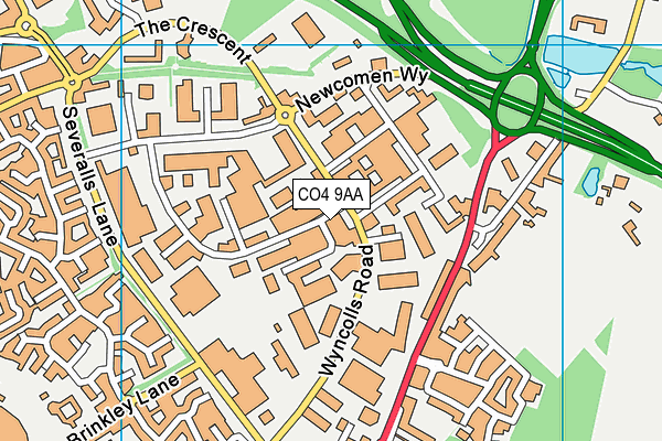 CO4 9AA map - OS VectorMap District (Ordnance Survey) CO4 9AA map - OS VectorMap District (Ordnance Survey)