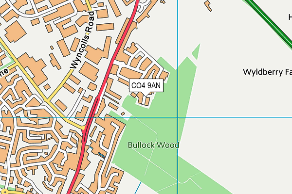 CO4 9AN map - OS VectorMap District (Ordnance Survey)