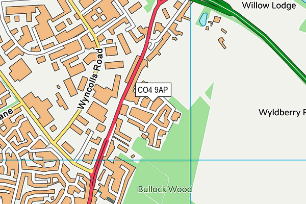 CO4 9AP map - OS VectorMap District (Ordnance Survey) CO4 9AP map - OS VectorMap District (Ordnance Survey)