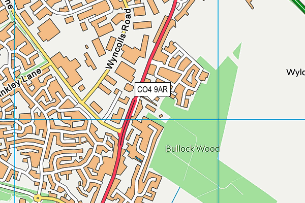 CO4 9AR map - OS VectorMap District (Ordnance Survey)