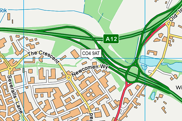 CO4 9AT map - OS VectorMap District (Ordnance Survey)