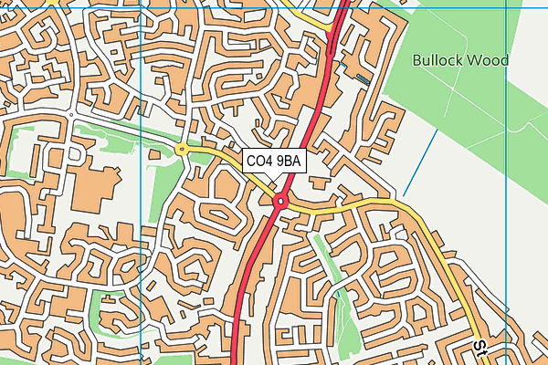 CO4 9BA map - OS VectorMap District (Ordnance Survey) CO4 9BA map - OS VectorMap District (Ordnance Survey)