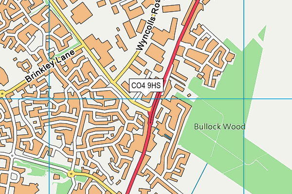 CO4 9HS map - OS VectorMap District (Ordnance Survey)