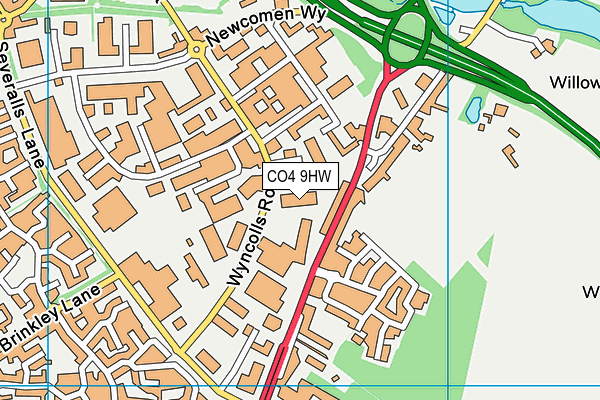 CO4 9HW map - OS VectorMap District (Ordnance Survey) CO4 9HW map - OS VectorMap District (Ordnance Survey)