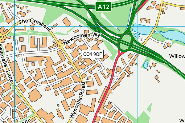 CO4 9QF map - OS VectorMap District (Ordnance Survey) CO4 9QF map - OS VectorMap District (Ordnance Survey)