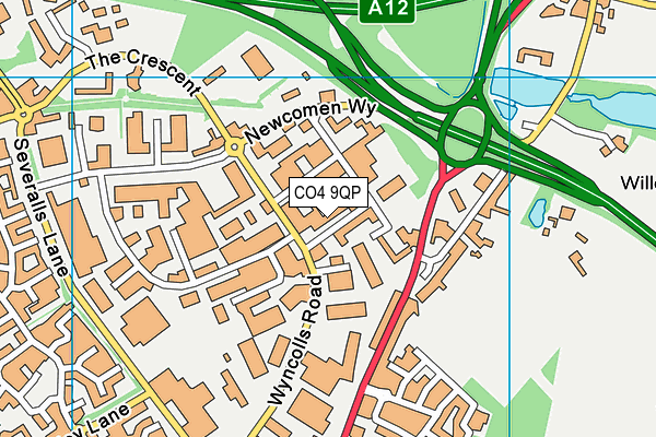 CO4 9QP map - OS VectorMap District (Ordnance Survey) CO4 9QP map - OS VectorMap District (Ordnance Survey)