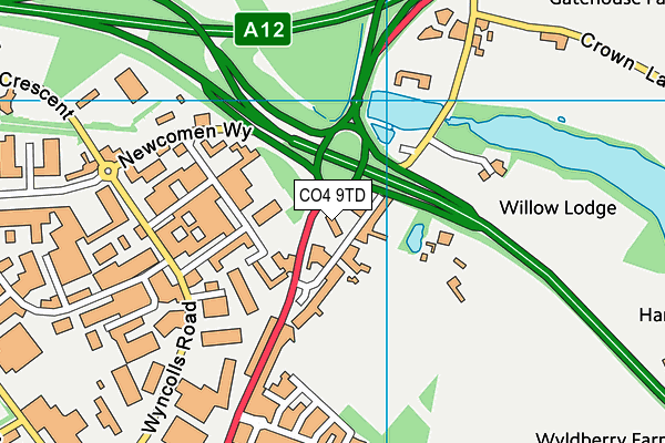 CO4 9TD map - OS VectorMap District (Ordnance Survey)