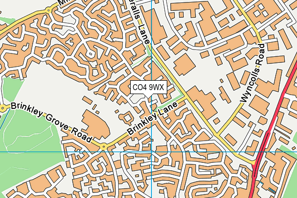 CO4 9WX map - OS VectorMap District (Ordnance Survey) CO4 9WX map - OS VectorMap District (Ordnance Survey)