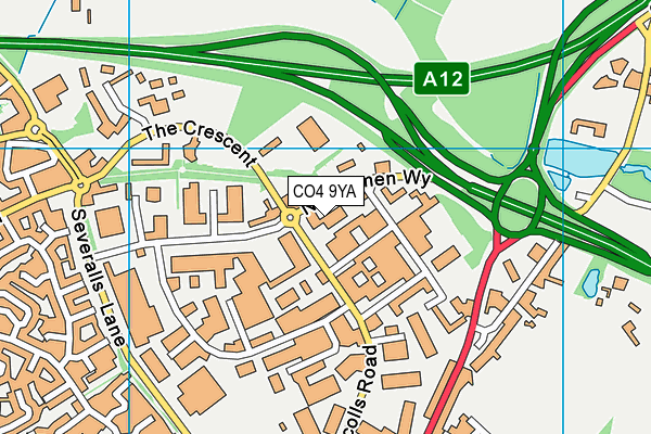 CO4 9YA map - OS VectorMap District (Ordnance Survey) CO4 9YA map - OS VectorMap District (Ordnance Survey)