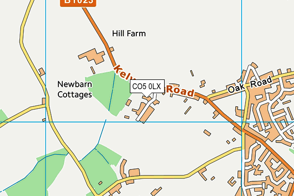 CO5 0LX map - OS VectorMap District (Ordnance Survey)