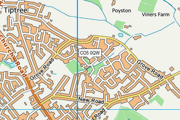 CO5 0QW map - OS VectorMap District (Ordnance Survey)