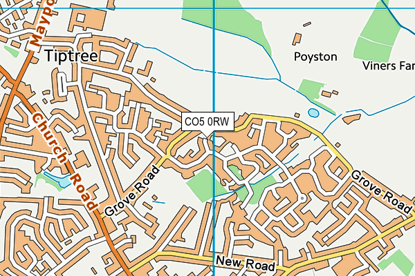 CO5 0RW map - OS VectorMap District (Ordnance Survey)