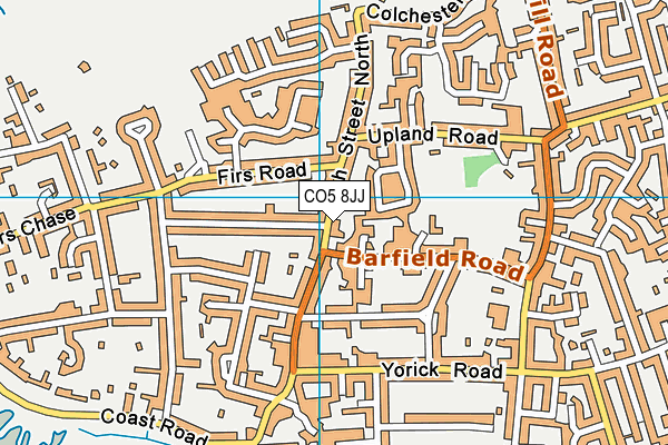 CO5 8JJ map - OS VectorMap District (Ordnance Survey) CO5 8JJ map - OS VectorMap District (Ordnance Survey)