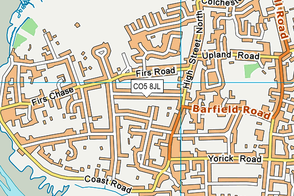 CO5 8JL map - OS VectorMap District (Ordnance Survey)