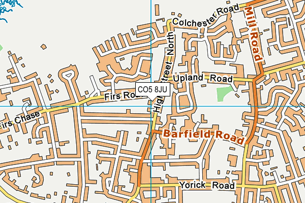 CO5 8JU map - OS VectorMap District (Ordnance Survey)