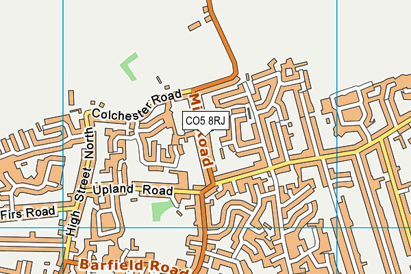CO5 8RJ map - OS VectorMap District (Ordnance Survey)