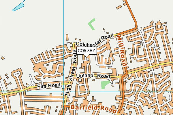 CO5 8RZ map - OS VectorMap District (Ordnance Survey)