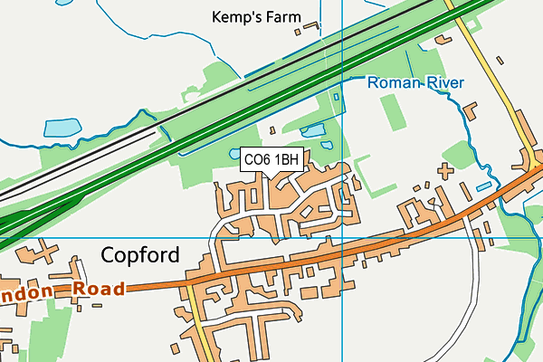 CO6 1BH map - OS VectorMap District (Ordnance Survey)